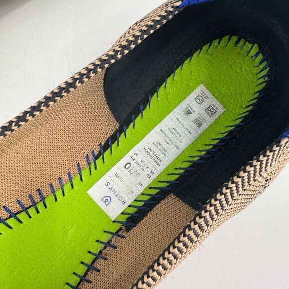 Rothy's Retired THE POINT Pointed Toe Ballet Flats DUNE CAP TOE Size 10 Black Ta - Picture 2 of 10